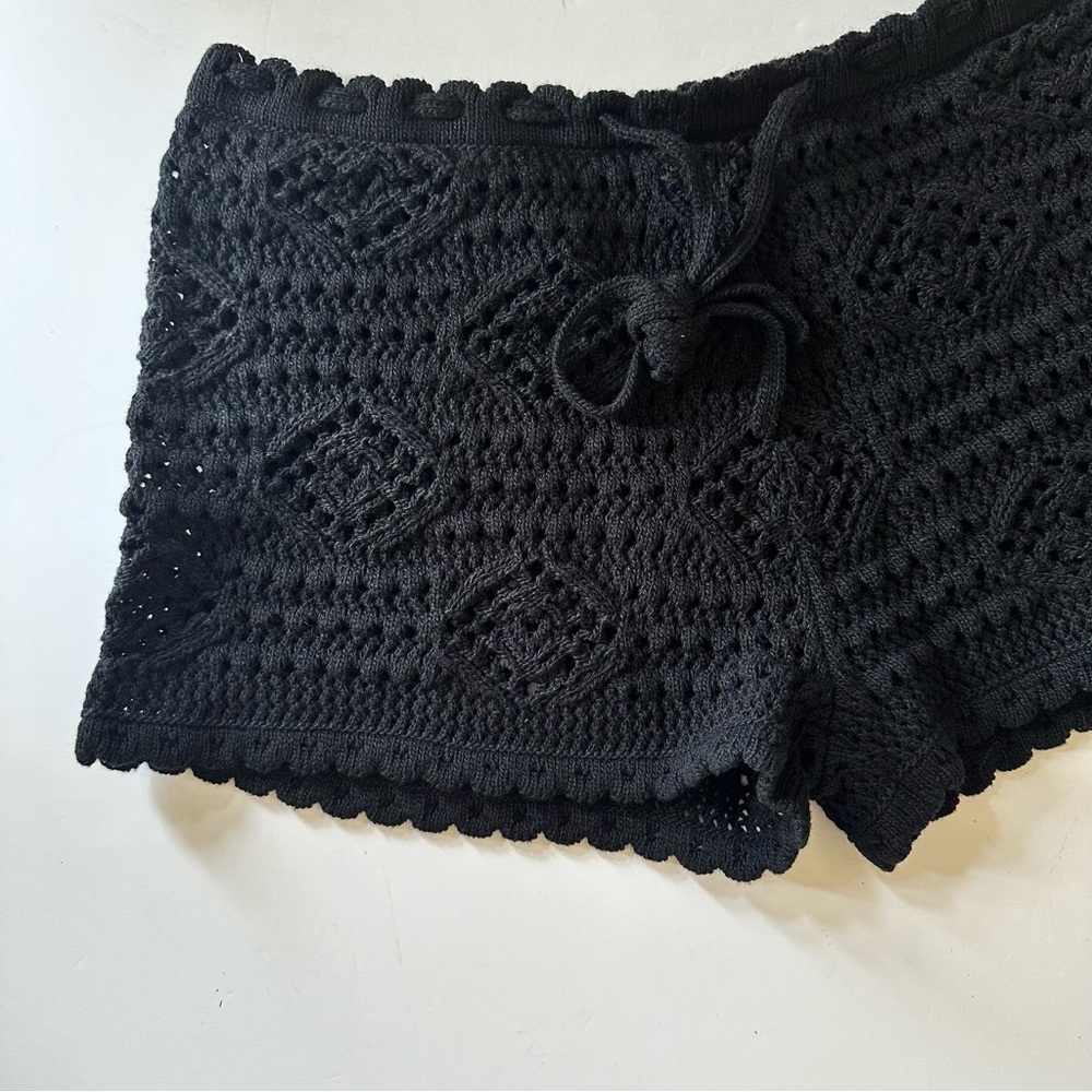 Saint Laurent Crochet Shorts Noir Black Wool Knit Italy - Picture 8 of 8